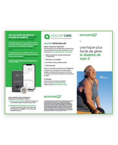 Brochure Dexcom G7 pour les personnes atteints de diabete de type 2 (triple)